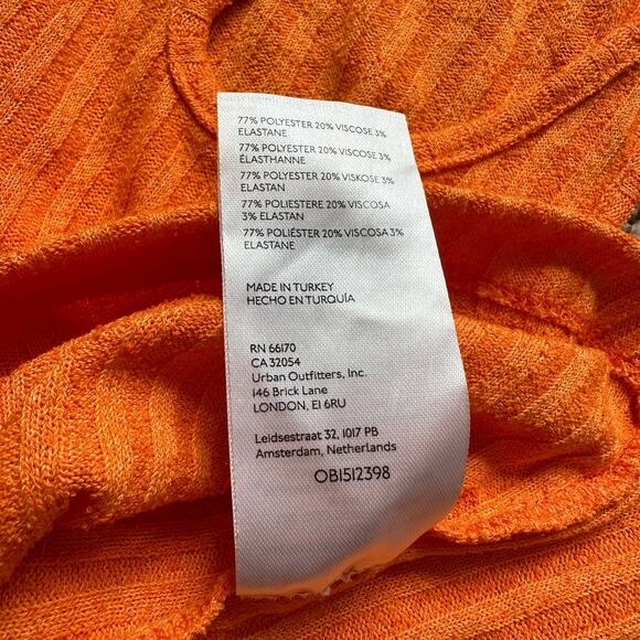 Maeve Anthropologie orange ribbed cut-out tank top size M - Picture 9 of 12